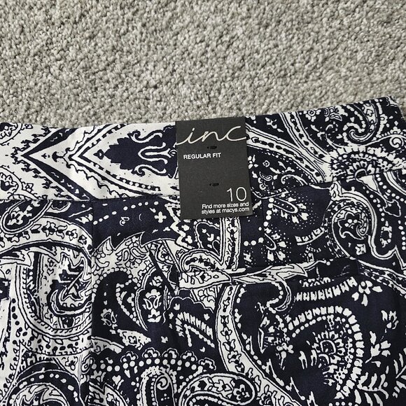 INC international concepts SHORTS printed REGULAR FIT blue/white SPANDEX - Picture 8 of 8